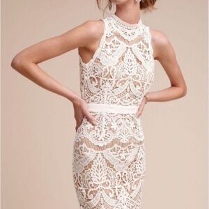 Anthropologie BHLDN Saylor White Lace Bailey MIDI Dress Small